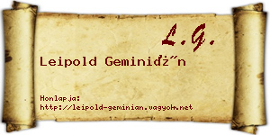 Leipold Geminián névjegykártya